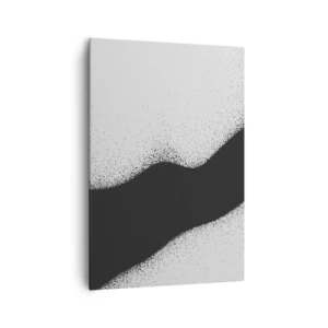 Quadro su tela - Stampe su Tela - Motivo astratto in bianco e nero con delicati punti su tela - 70x100cm - Equilibrio fluido - Decorazione murale moderna per soggiorno e camera da letto ARTTOR