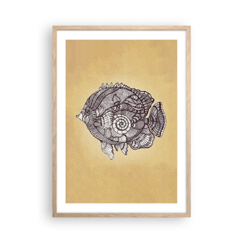 Poster in cornice rovere chiaro - Decorazioni dell'oceano - 50x70 cm