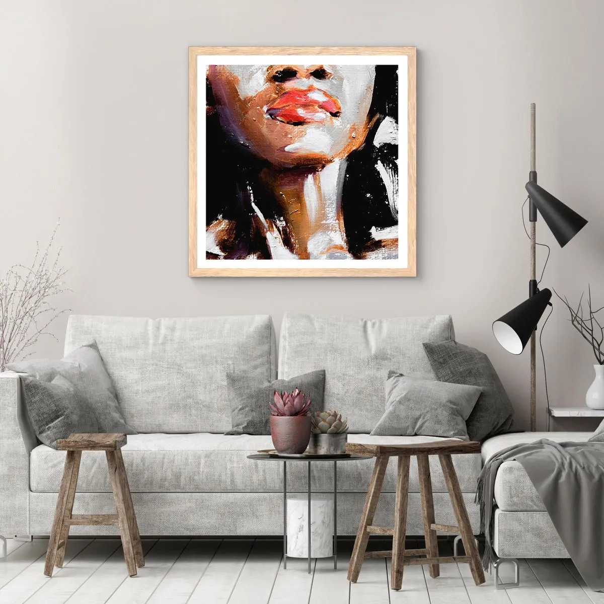 Poster in cornice rovere chiaro - Orgoglio senza pregiudizio - 50x50 cm