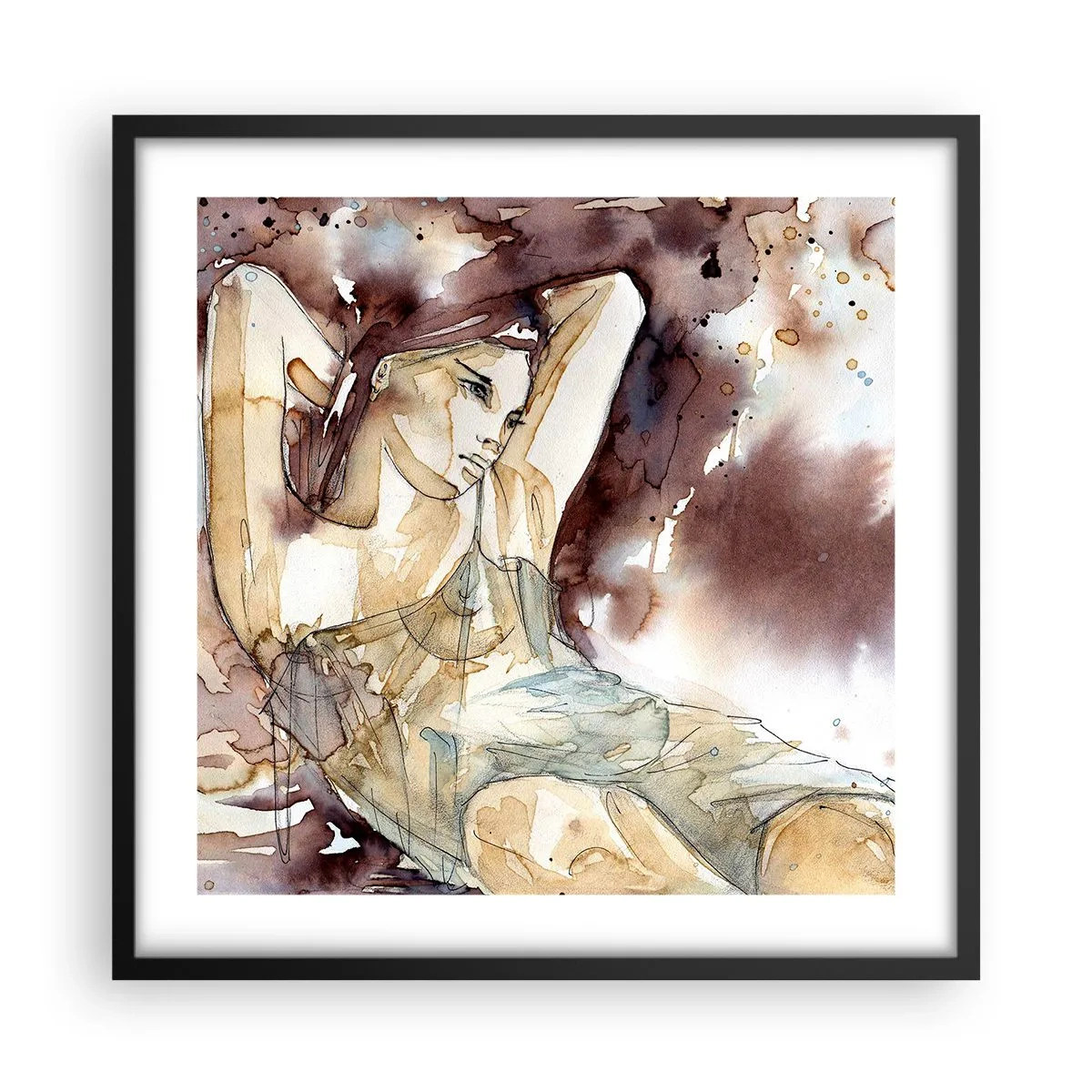 Poster in cornice nera - Di umore lilla - 50x50 cm