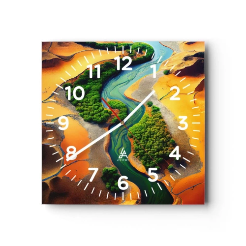 Orologio da parete - Orologio in Vetro - Il fiume della vita - 40x40 cm