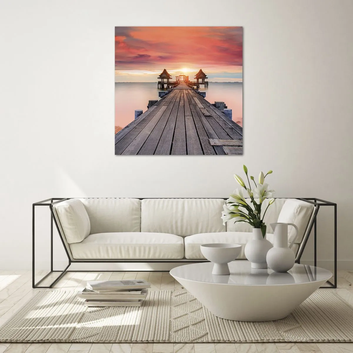 Quadro su vetro - Tramonto d'oriente - 30x30 cm