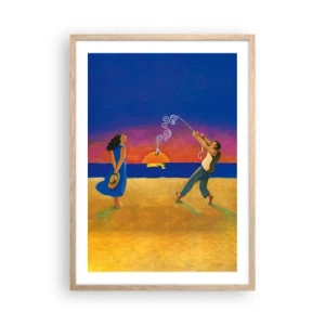 Poster in cornice rovere chiaro - Più delle stelle del cielo - 50x70 cm