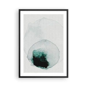 Poster in cornice nera - Forma organica astratta nelle tonalità del verde - 50x70cm - In una goccia d'acqua - Decorazione murale moderna per soggiorno e camera da letto ARTTOR