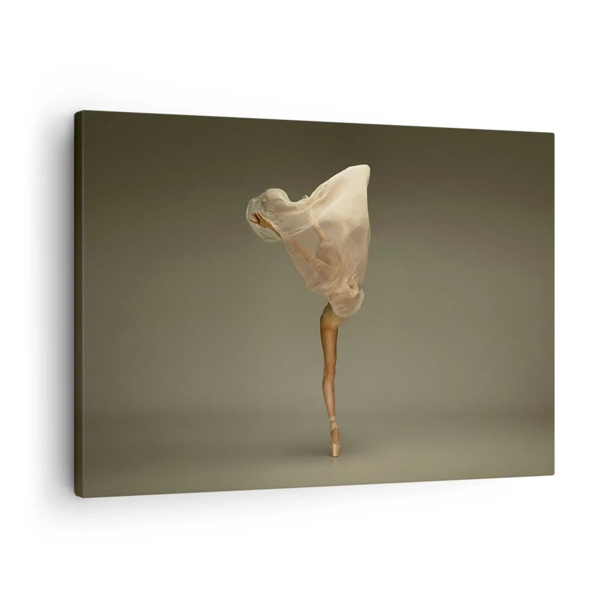 Quadro su tela - Stampe su Tela - Una ballerina che fluttua nell'aria con il tessuto - 70x50cm - Adesso vola via - Decorazione murale moderna per soggiorno e camera da letto ARTTOR