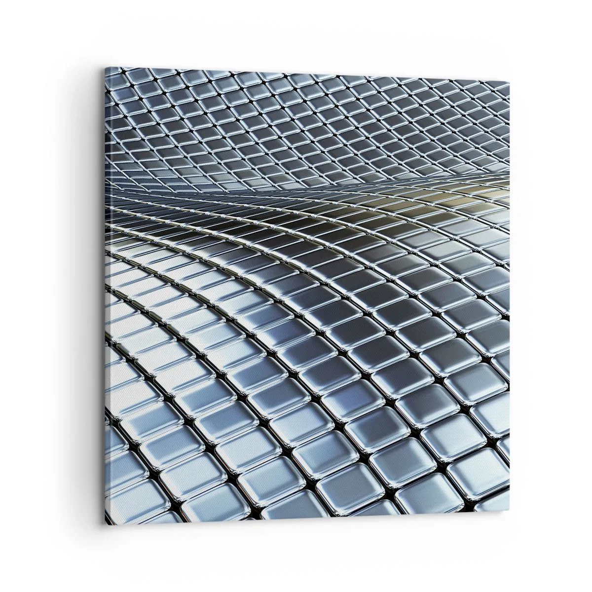 Quadro su tela - Stampe su Tela - Onda metallica argentea - 60x60 cm