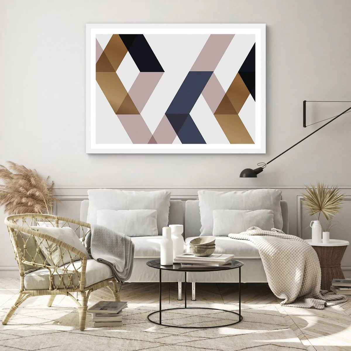 Poster in cornice bianca - Piani e angoli - 100x70 cm
