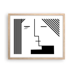 Poster in cornice rovere chiaro - Semplicemente un bacio - 50x40 cm