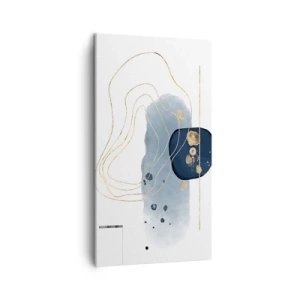 Quadro su tela - Stampe su Tela - Fantasia blu e oro - 45x80 cm