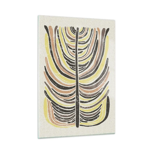 Quadro su vetro - Astrazione organica nei toni caldi della terra su uno sfondo chiaro - 50x70cm - Astrazione piena di vita - Decorazione murale moderna per soggiorno e camera da letto ARTTOR