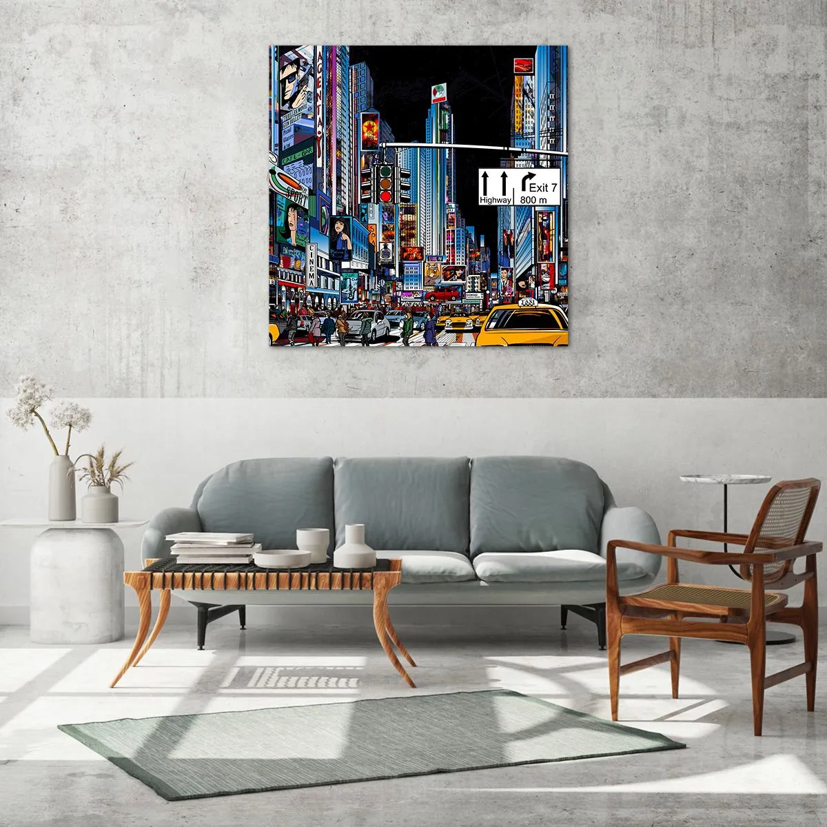 Quadro su vetro - La grande notte dei fumetti - 30x30 cm