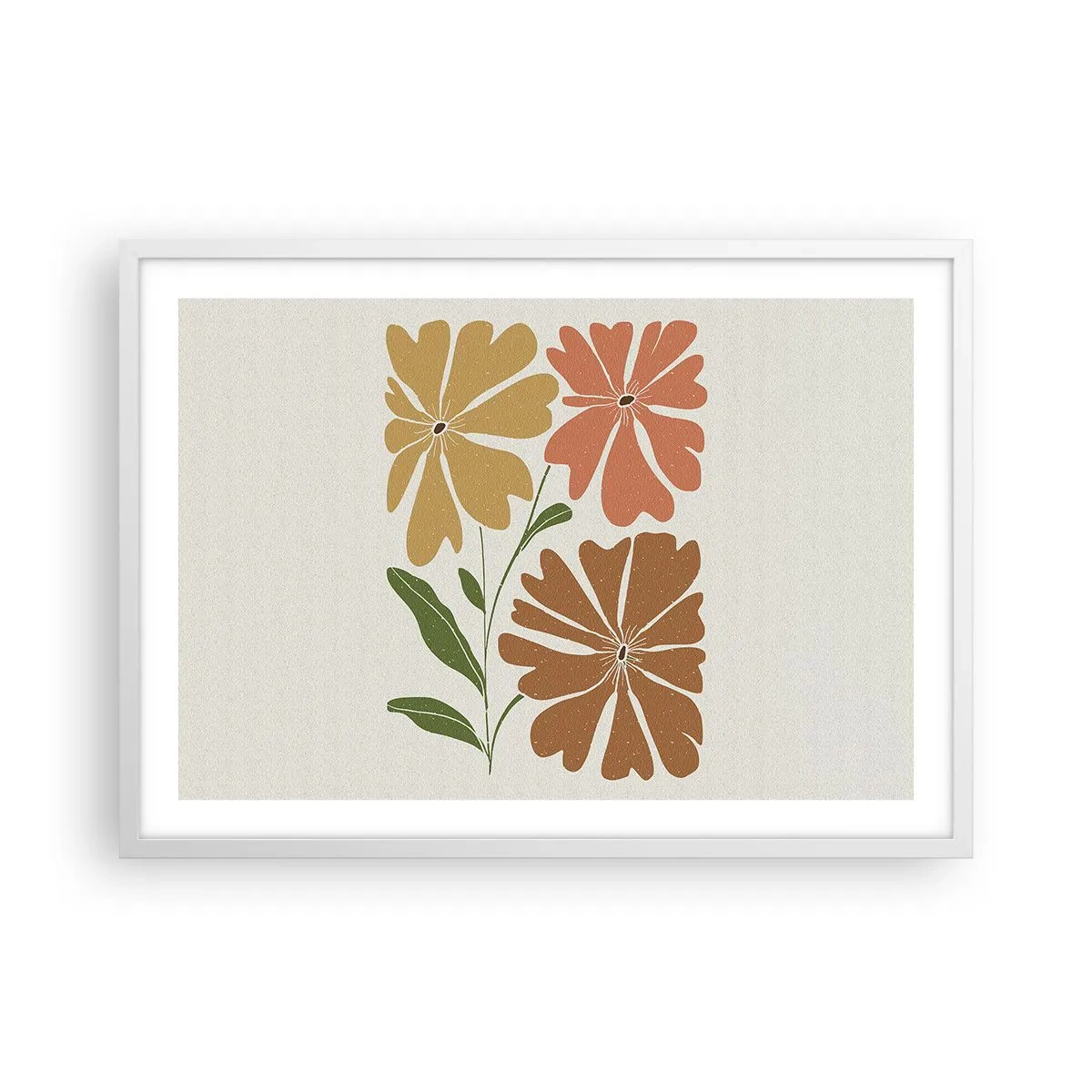 Poster in cornice bianca - Natura e geometria - 70x50 cm