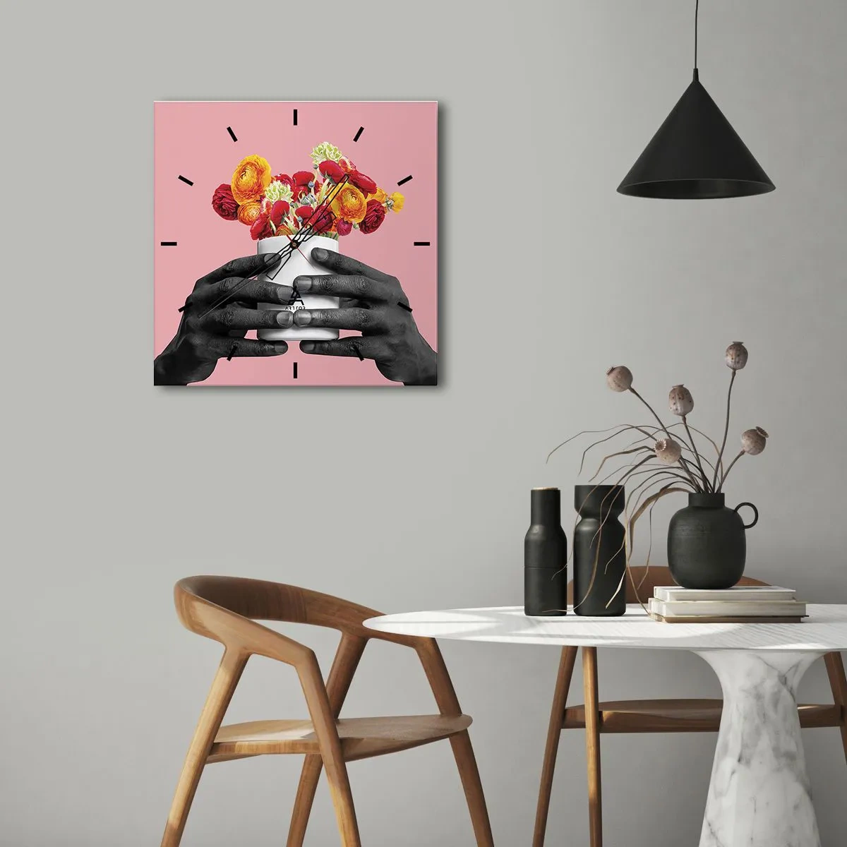 Orologio da parete - Orologio in Vetro - Apoteosi di vita - 40x40 cm