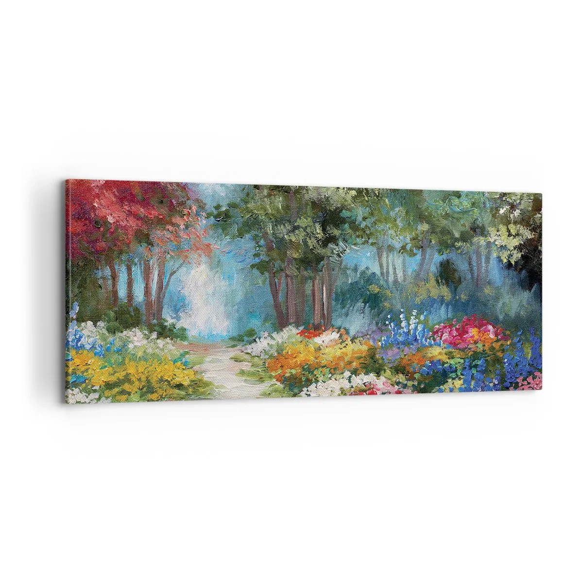 Quadro su tela - Stampe su Tela - Il giardino del bosco d'aprile - 100x40 cm