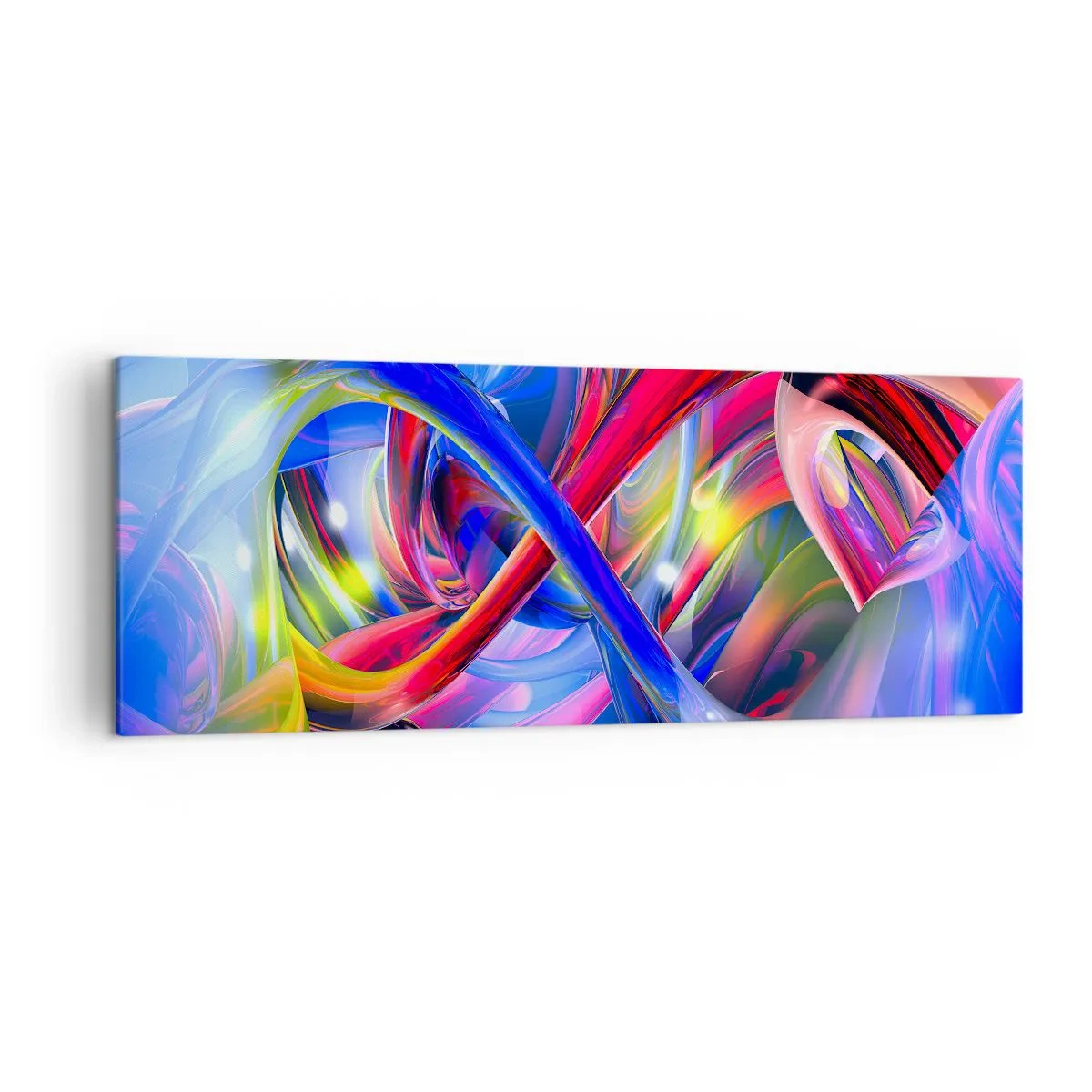 Quadro su tela - Stampe su Tela - Composizioni geometriche astratte e colorate in forme dinamiche - 140x50cm - La danza dei colori - Decorazione murale moderna per soggiorno e camera da letto ARTTOR