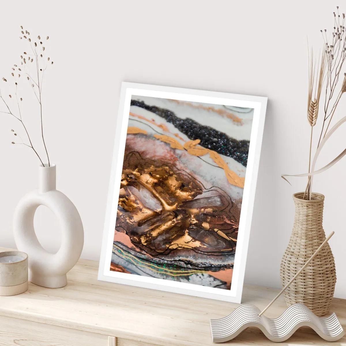 Poster in cornice bianca - L'elemento della terra - 61x91 cm