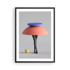 Poster in cornice nera - Figura surrealista con forme geometriche - 50x70cm - Composizione surrealista - Decorazione murale moderna per soggiorno e camera da letto ARTTOR