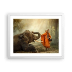 Poster in cornice bianca - Incontro nel viaggio - 50x40 cm