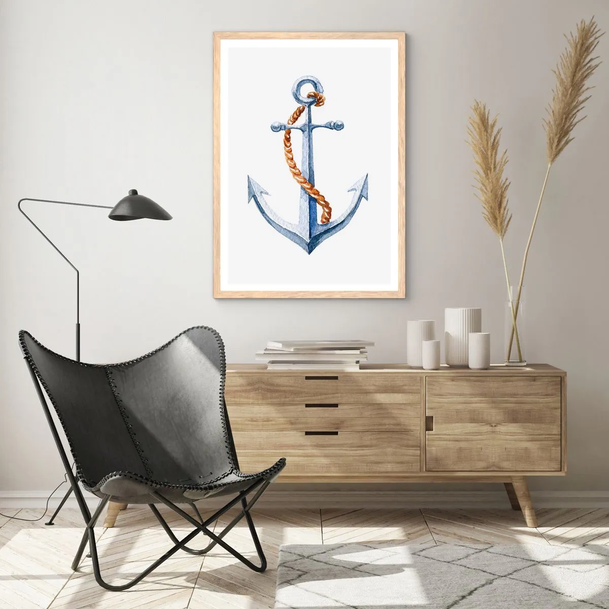 Poster in cornice rovere chiaro - Benvenuta avventura! - 40x50 cm