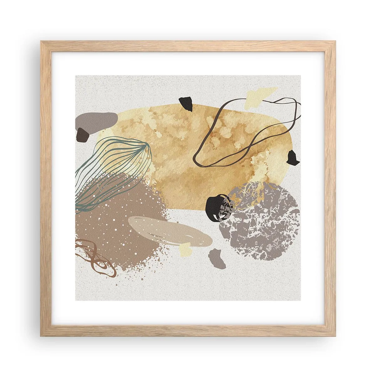 Poster in cornice rovere chiaro - Schizzologia applicata - 40x40 cm