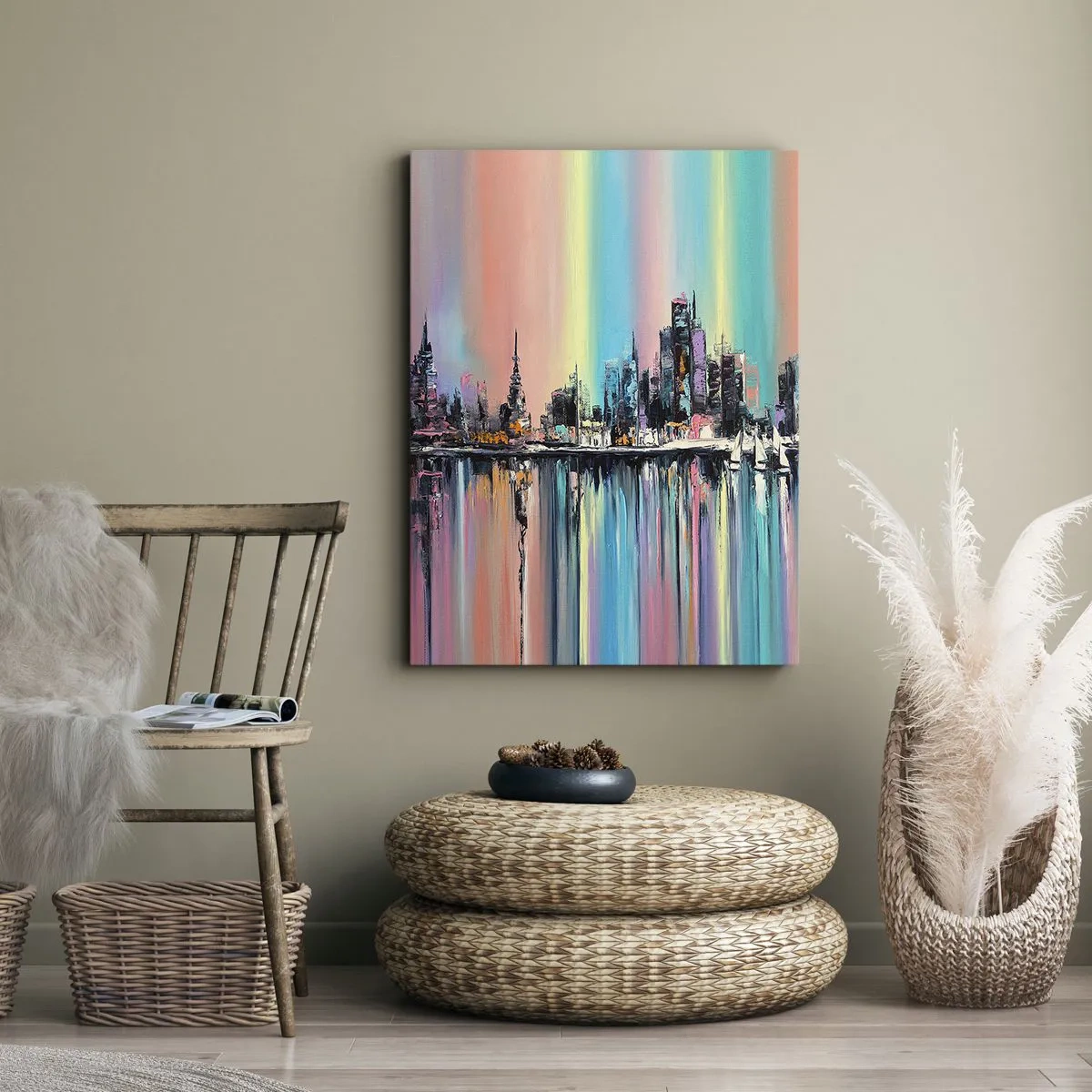 Quadro su tela - Stampe su Tela - Fluttuare alle luci della notte - 45x80 cm