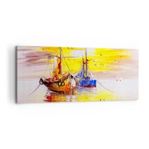 Quadro su tela - Stampe su Tela - Meritato riposo nel porto - 100x40 cm