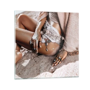 Quadro su vetro - Gettata dalle onde? - 50x50 cm