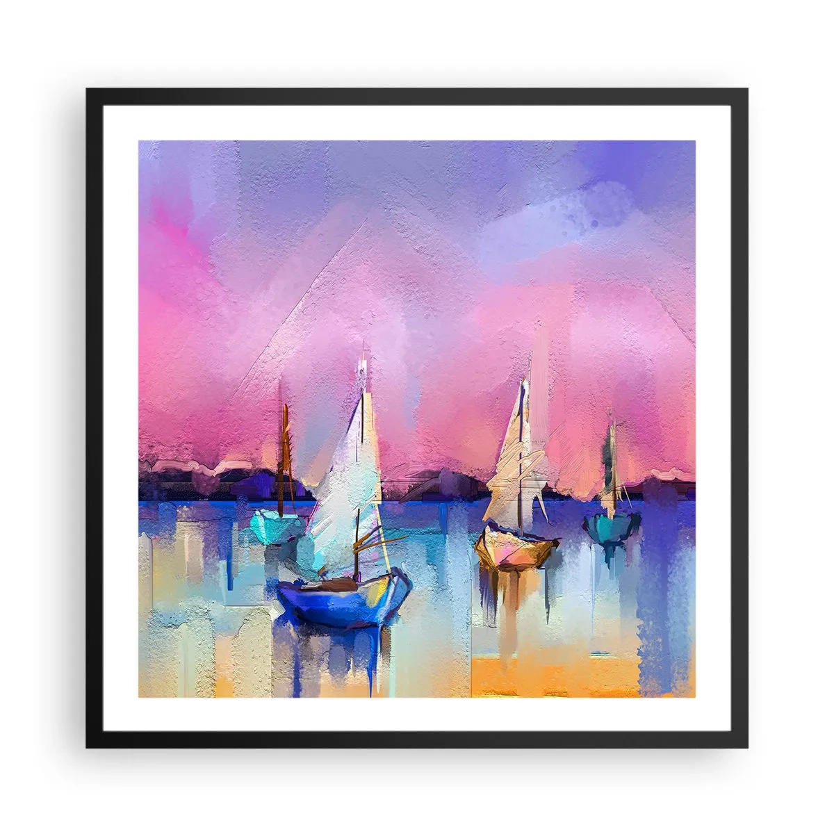 Poster in cornice nera - Direzione: mare aperto - 60x60 cm