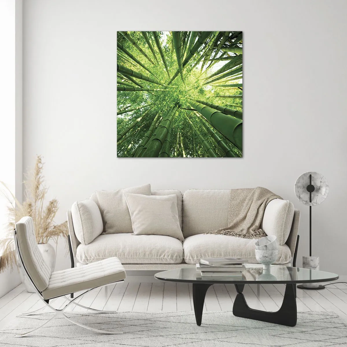 Quadro su vetro - Nella foresta di bambù - 30x30 cm