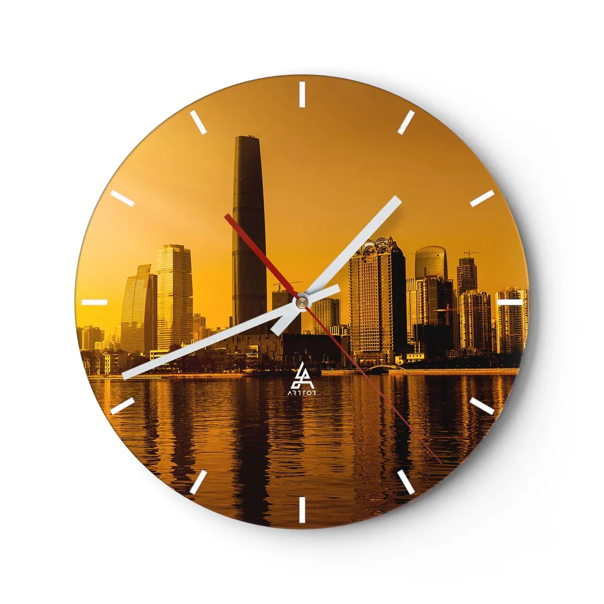 Orologio da parete - Orologio in Vetro - Città d'oro - 30x30 cm