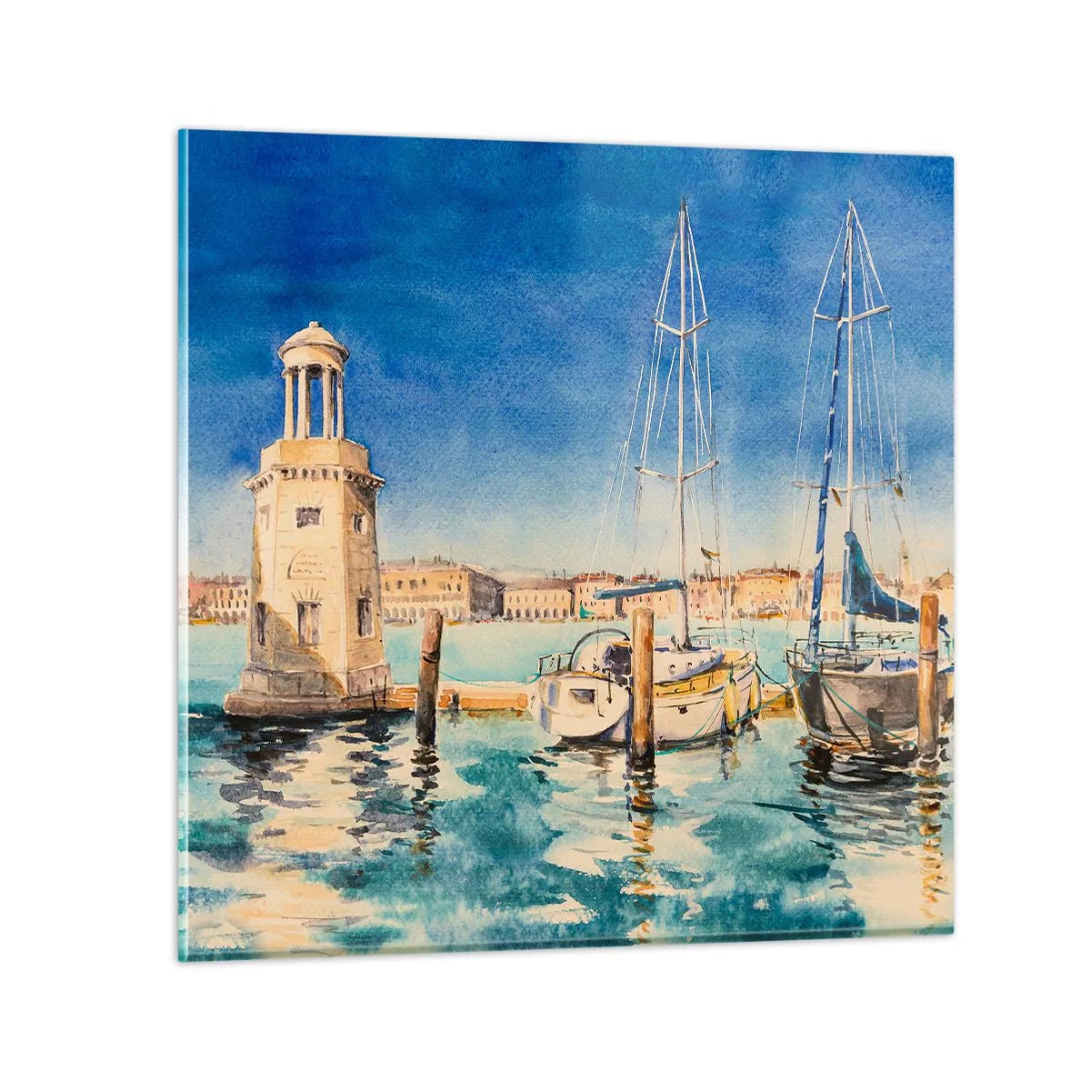 Quadro su vetro - La laguna assolata - 50x50 cm