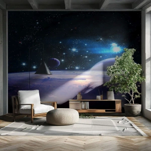 Fotomurale su misura Premium Sand - Sempre da soli? - Cosmo, Pianeta Terra, Universo