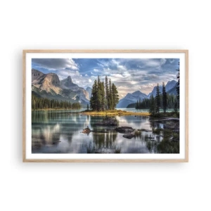 Poster in cornice rovere chiaro - Sulle acque grandi e limpide...  - 91x61 cm