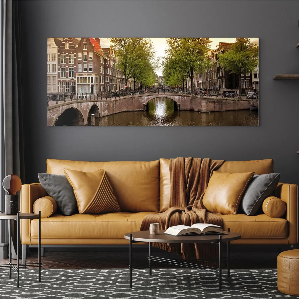 Quadro su vetro - In barca o in bicicletta? - 100x40 cm