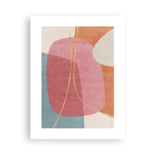 Poster - Composizione pastello con filo dorato - 30x40 cm