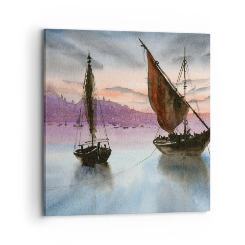 Quadro su tela - Stampe su Tela - La sera nel porto - 70x70 cm