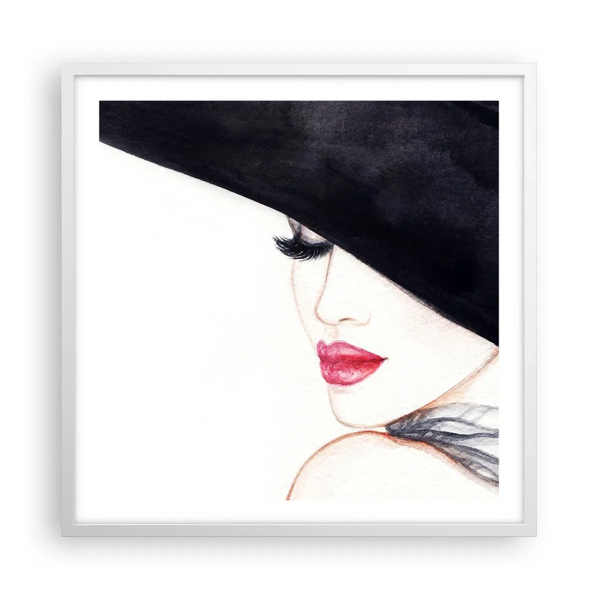 Poster in cornice bianca - Eleganza e sensualità - 60x60 cm