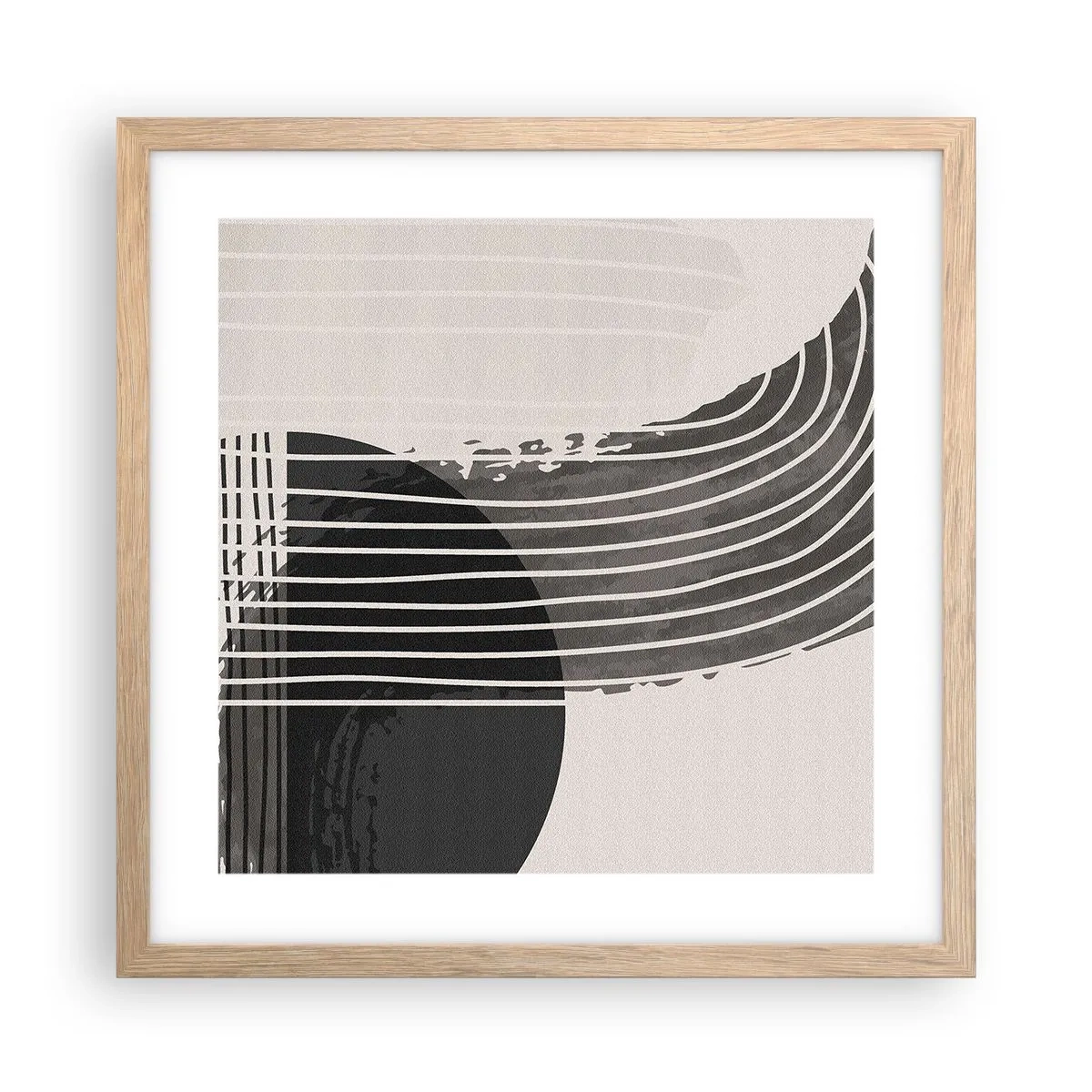 Poster in cornice rovere chiaro - Andata e ritorno - 40x40 cm