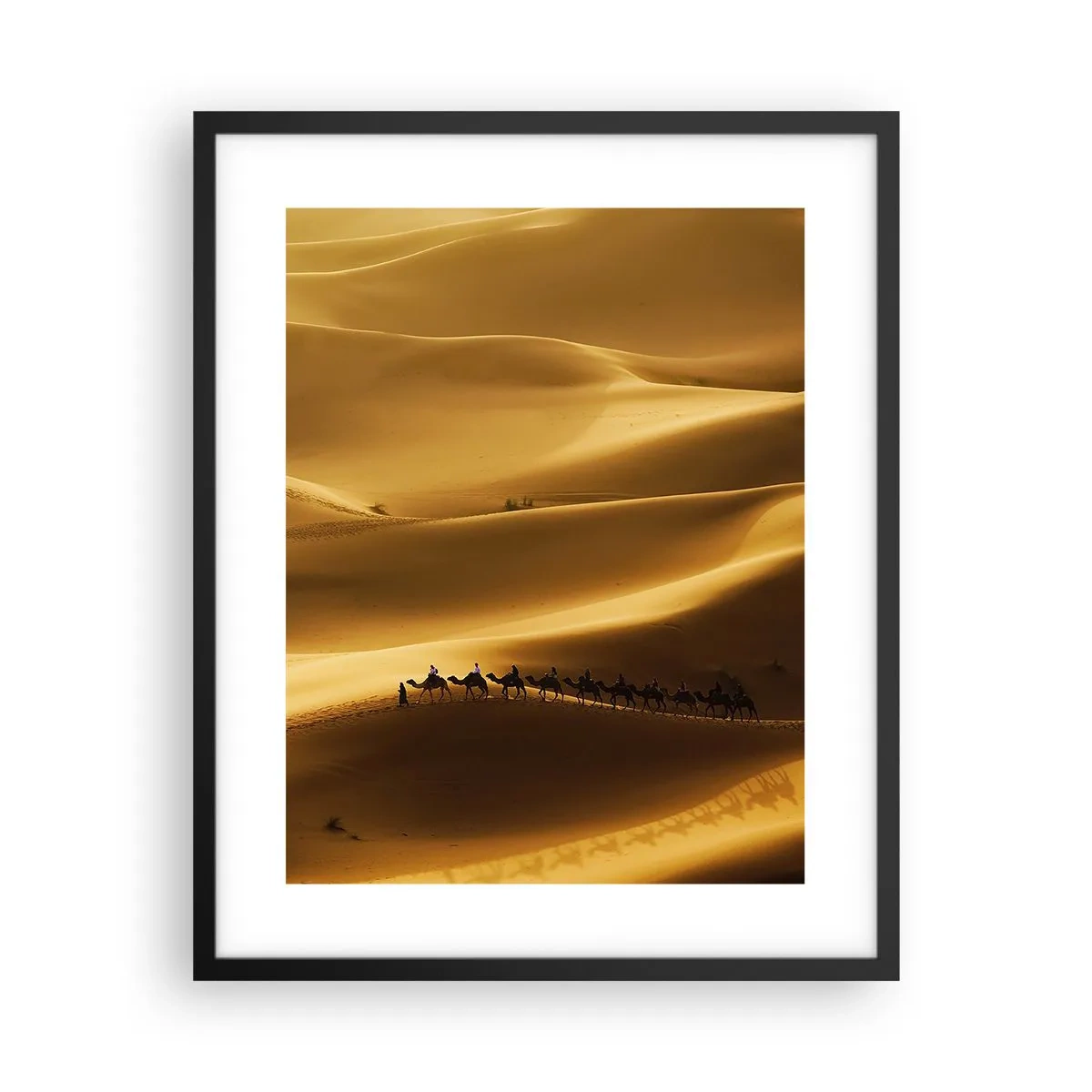 Poster in cornice nera - La carovana sulle onde del deserto - 40x50 cm