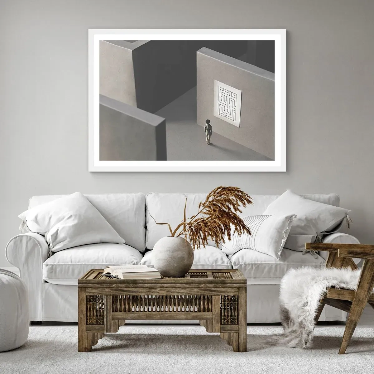 Poster in cornice bianca - Ma dove mi trovo? - 91x61 cm