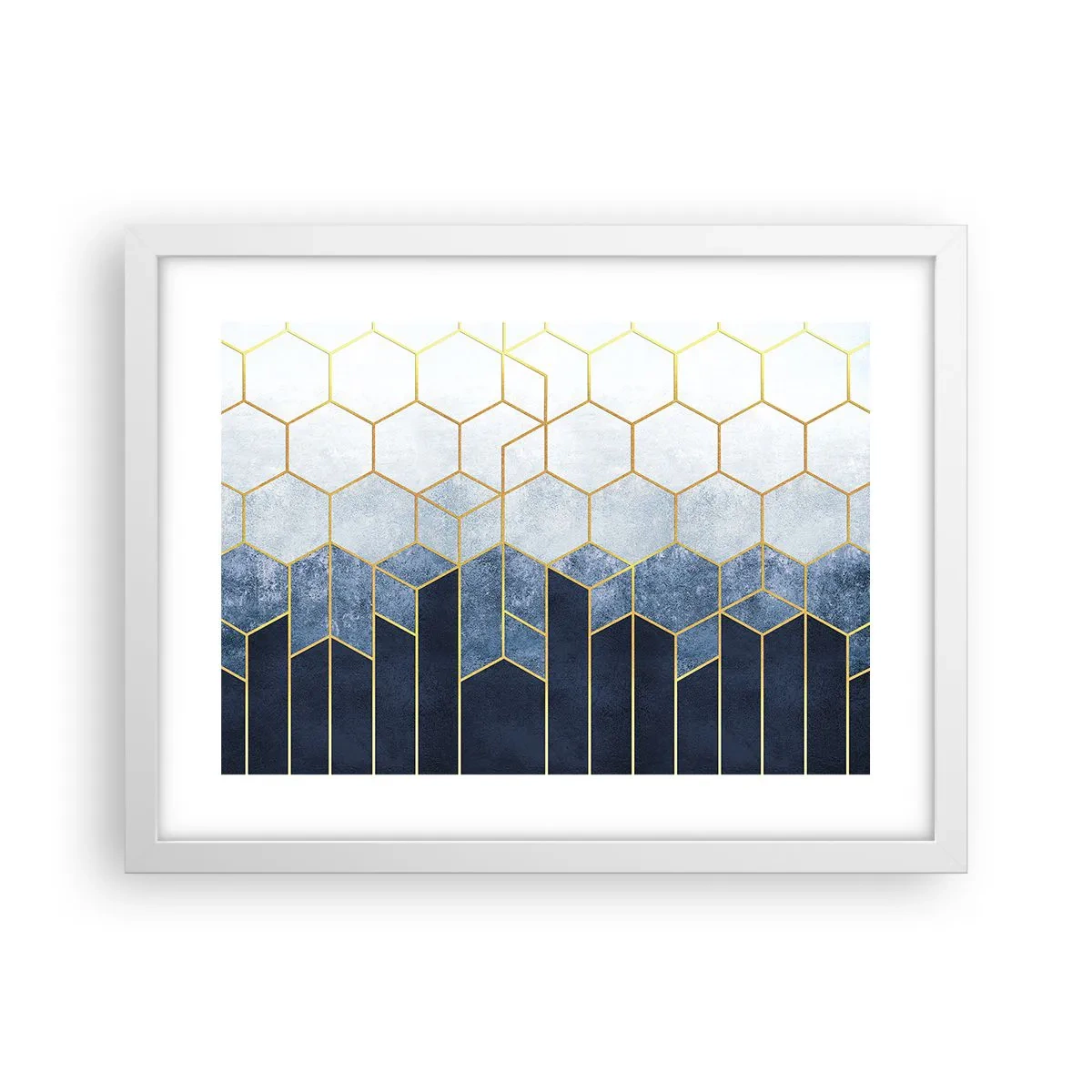 Poster in cornice bianca - Composizione a ritmo sincopato - 40x30 cm