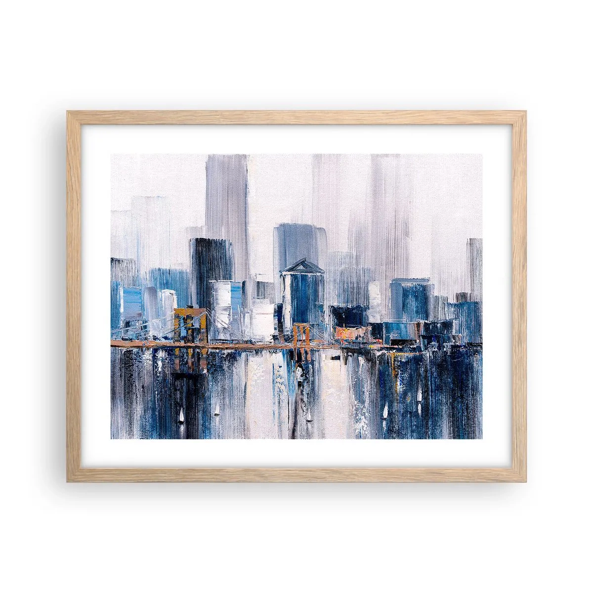 Poster in cornice rovere chiaro - Impressione di New York - 50x40 cm