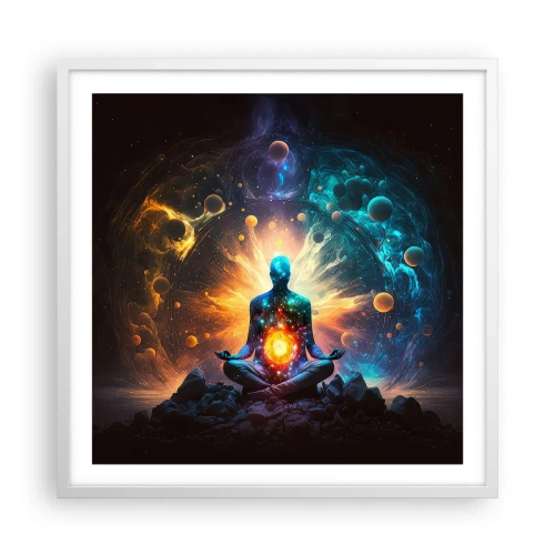 Poster in cornice bianca - Pace cosmica - 60x60 cm