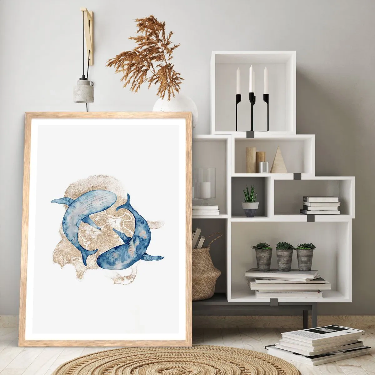 Poster in cornice rovere chiaro - Amicizia o amore? - 50x70 cm