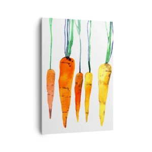 Quadro su tela - Stampe su Tela - Carote acquerellate in diverse tonalità su sfondo bianco - 70x100cm - La bellezza della semplicità - Decorazione murale moderna per soggiorno e camera da letto ARTTOR