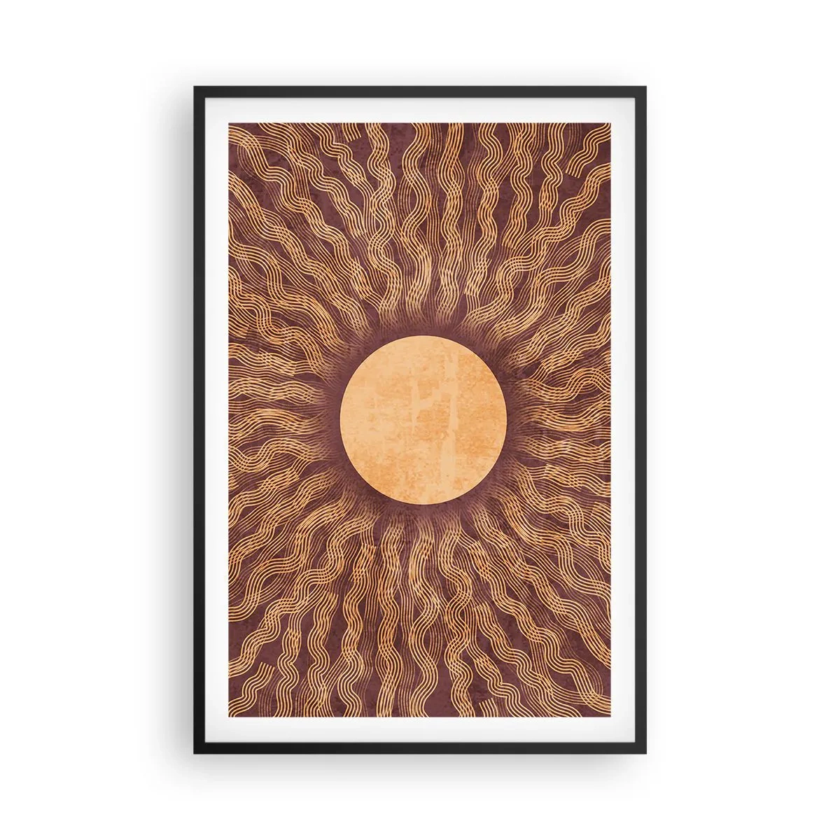 Poster in cornice nera - L'icona del sole - 61x91 cm