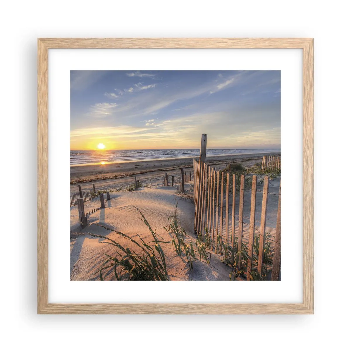 Poster in cornice rovere chiaro - Luci e ombre del vento - 40x40 cm