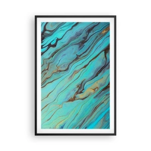 Poster in cornice nera - Marea turchese - 61x91 cm