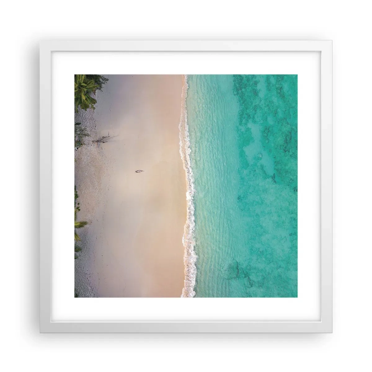 Poster in cornice bianca - Spiaggia del paradiso - 40x40 cm