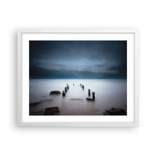 Poster in cornice bianca - Lago pensieroso - 50x40 cm